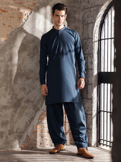 Blue Blended Kameez Shalwar -AL-KS-2736