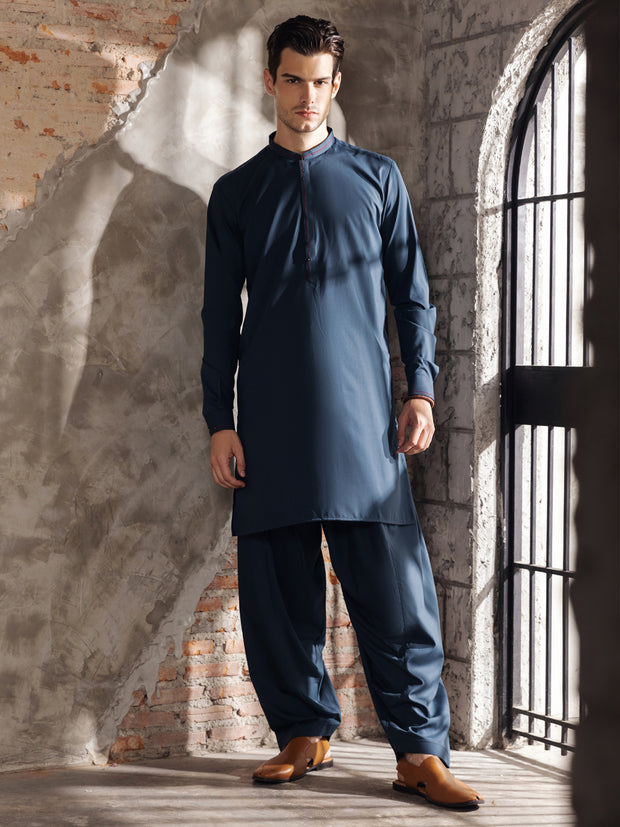 Blue Blended Kameez Shalwar -AL-KS-2736