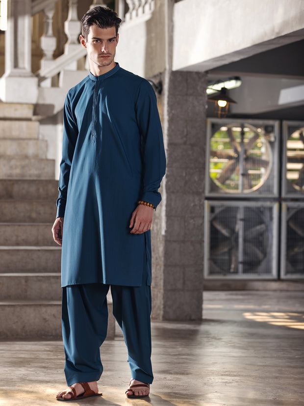 Blue Blended Kameez Shalwar -AL-KS-2737