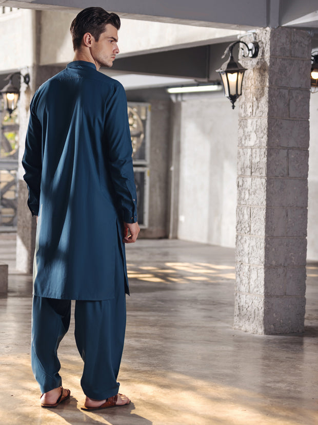 Blue Blended Kameez Shalwar -AL-KS-2737