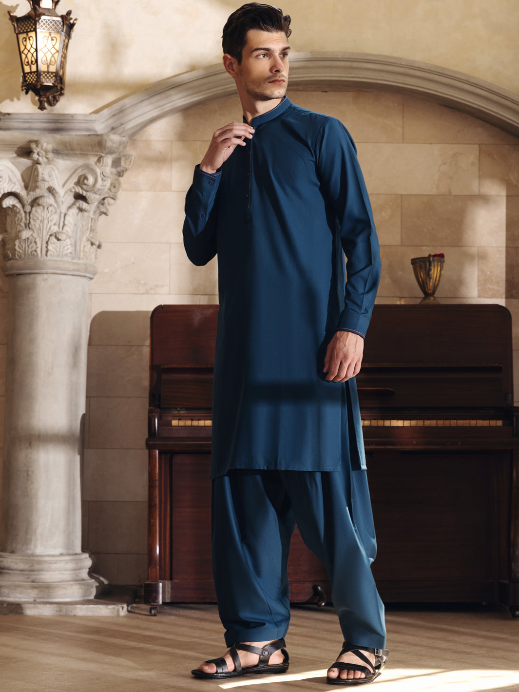 Blue Blended Kameez Shalwar -AL-KS-2739