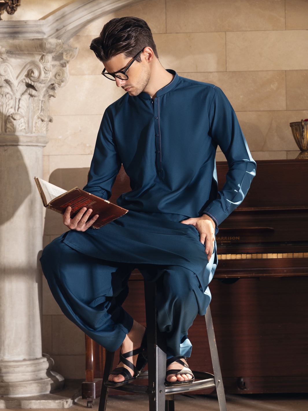 Blue Blended Kameez Shalwar -AL-KS-2739