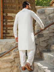 OFF WHITE KAMEEZ SHALWAR - AL-KS-2745