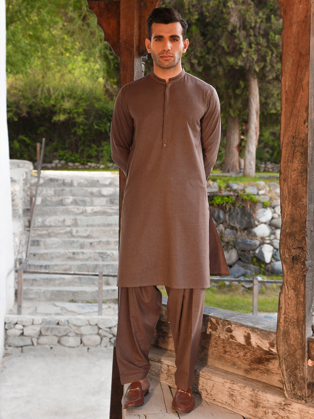 Brown Kameez Shalwar - AL-KS-2750