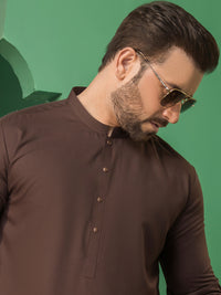 Brown Blended Kameez Shalwar -AL-KS-2755B
