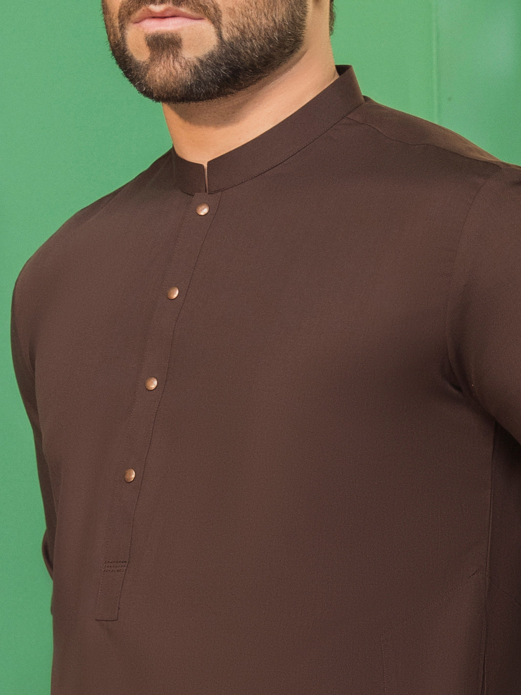 Brown Blended Kameez Shalwar -AL-KS-2755B