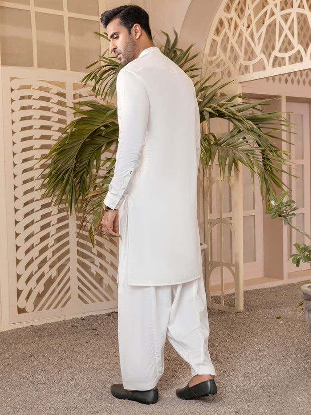 White Kameez Shalwar - AL-KS-2775