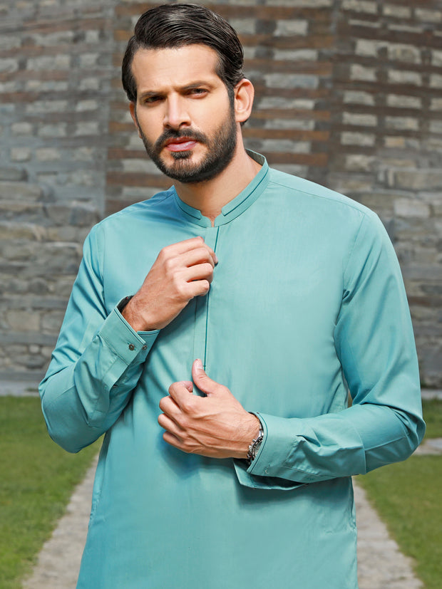 Sea Blue Kameez Shalwar - AL-KS-2776