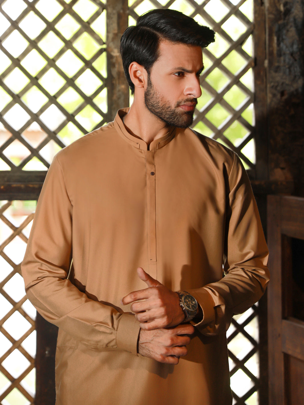 Beige Kameez Shalwar - AL-KS-2790