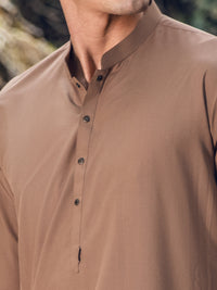 Brown Blended Kameez Shalwar - AL-KS-2814
