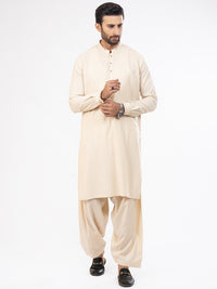 Cream Blended Kameez Shalwar - AL-KS-2823