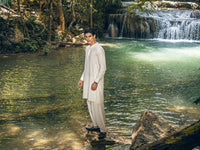 Off White Blended Kameez Shalwar - AL-KS-2825