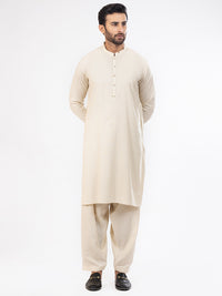 Cream Blended Kameez Shalwar - AL-KS-2832