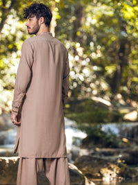 Beige Blended Kameez Shalwar - AL-KS-2847