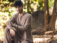 Beige Blended Kameez Shalwar - AL-KS-2847