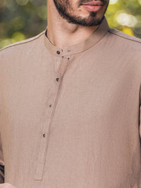 Beige Blended Kameez Shalwar - AL-KS-2847