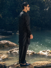 Black Blended Kameez Shalwar - AL-KS-2879