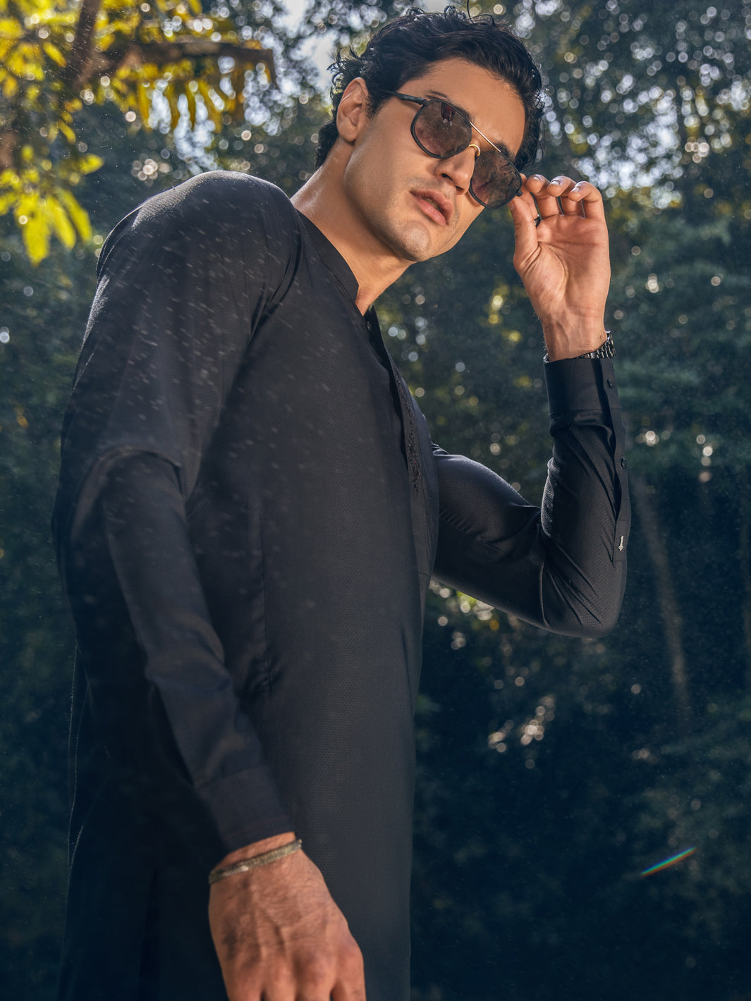 Black Blended Kameez Shalwar - AL-KS-2879