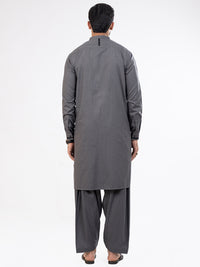 Dark Grey Blended Kameez Shalwar - AL-KS-2902