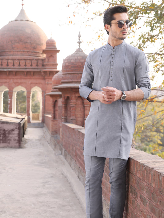 Light Blue Cotton Kurta Pajama - AL-KT-2533
