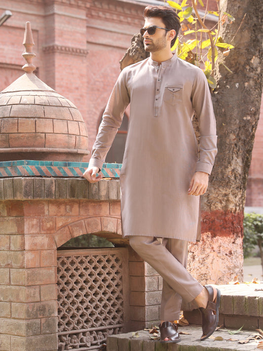 Sand Cotton Kurta Trouser - AL-KT-2553