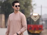 Beige Cotton Kurta Pajama - AL-KT-2554