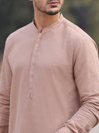 Beige Cotton Kurta Pajama - AL-KT-2554