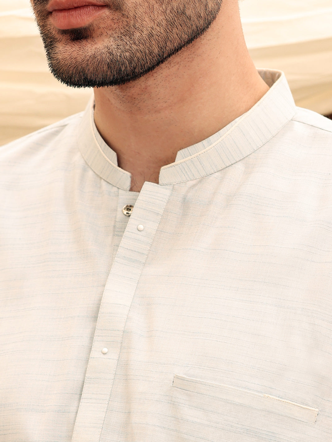 Light Blue Blended Kurta Trouser - AL-KT-2616