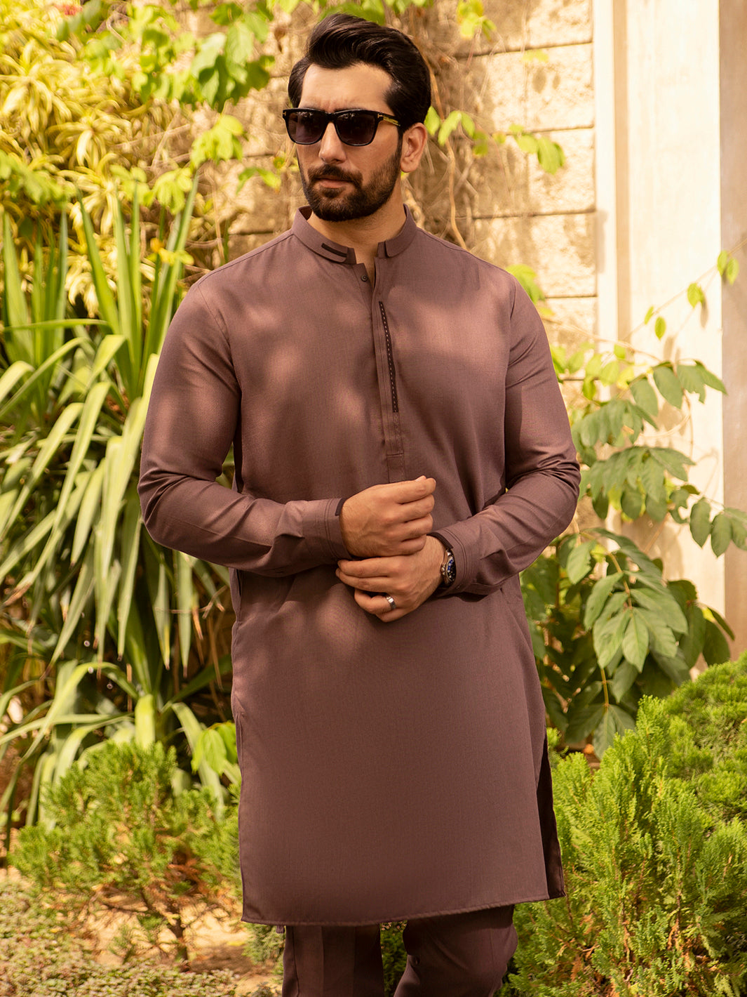 Brown Blended Kurta Trouser - AL-KT-2655