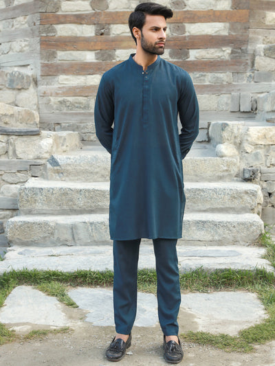 Teal Blue Kurta Trouser - AL-KT-2786