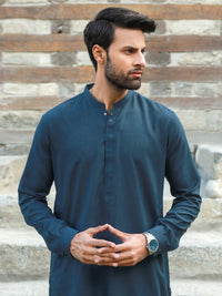 Teal Blue Kurta Trouser - AL-KT-2786