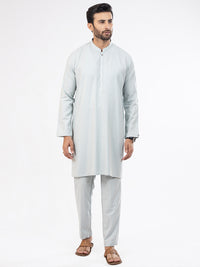 Light Blue Blended Kurta Trouser - AL-KT-2819