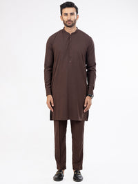 Brown Blended Kurta Trouser - AL-KT-2863