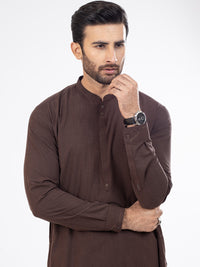 Brown Blended Kurta Trouser - AL-KT-2863