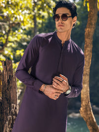 Purple Blended Kurta Trouser - AL-KT-2884