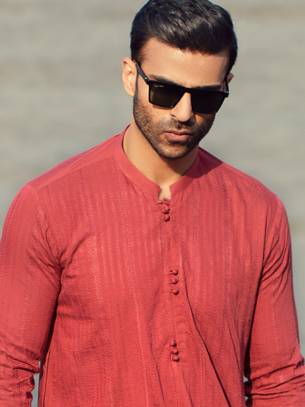 Red Blended Kurta Trouser - AL-KT-921