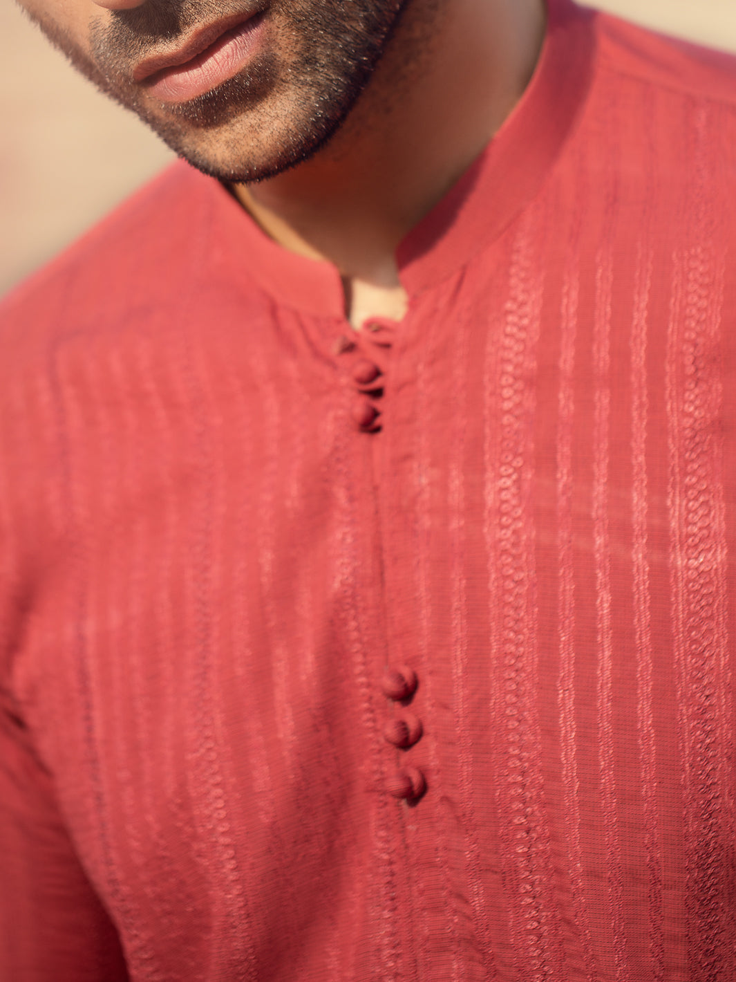 Red Blended Kurta Trouser - AL-KT-921