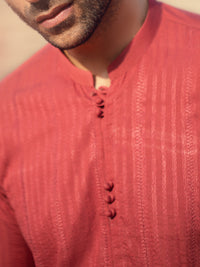 Red Blended Kurta Trouser - AL-KT-921