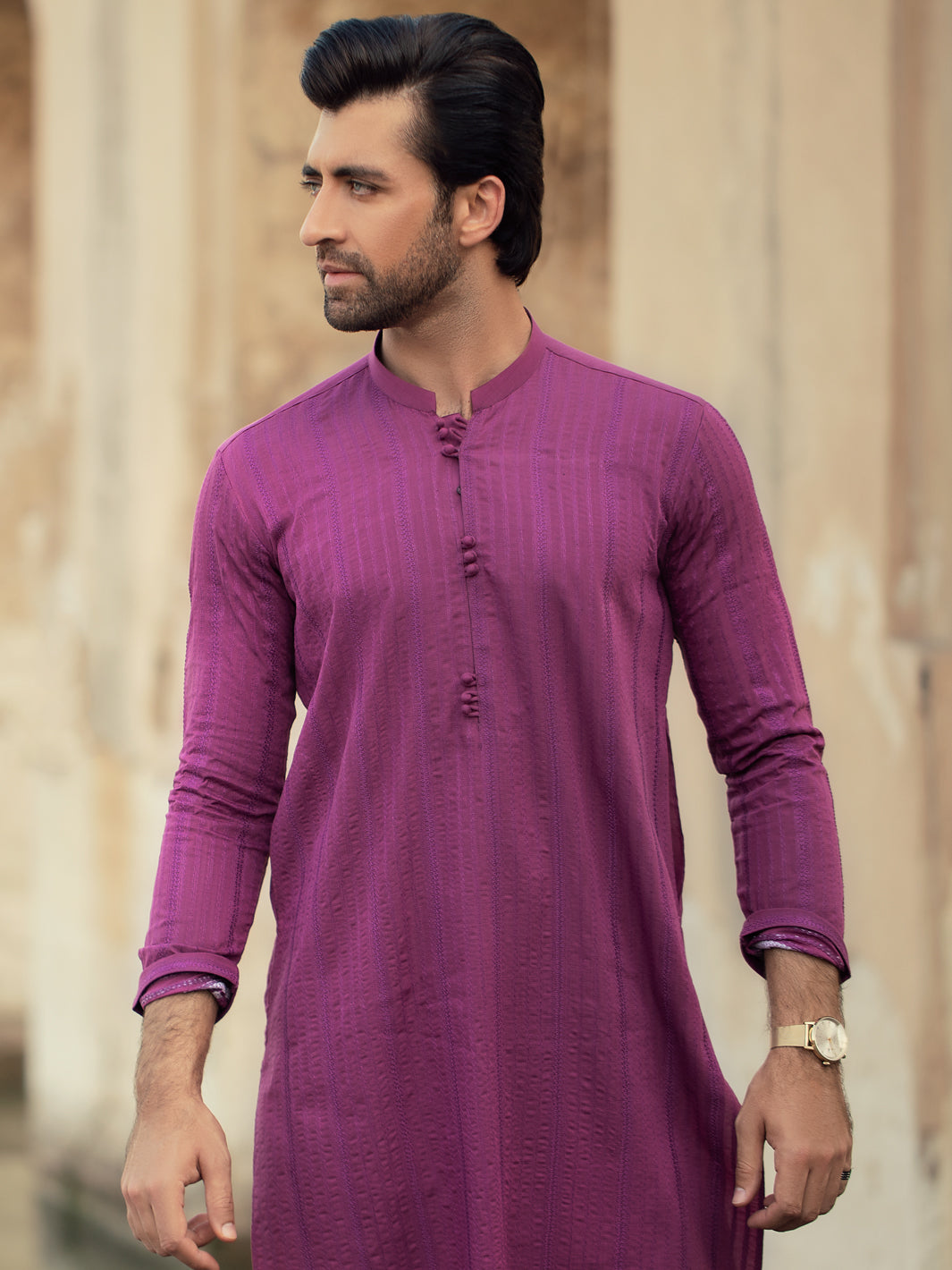 Purple Blended Kurta Trouser - AL-KT-922