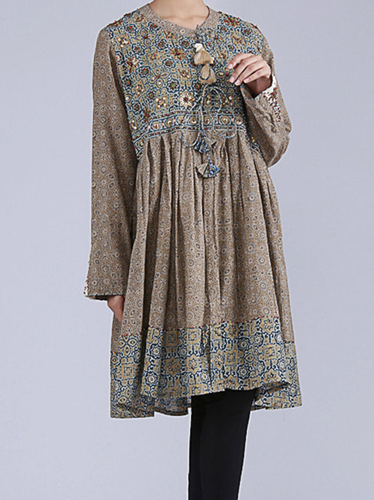 Natural Printed Tunic - LK-499