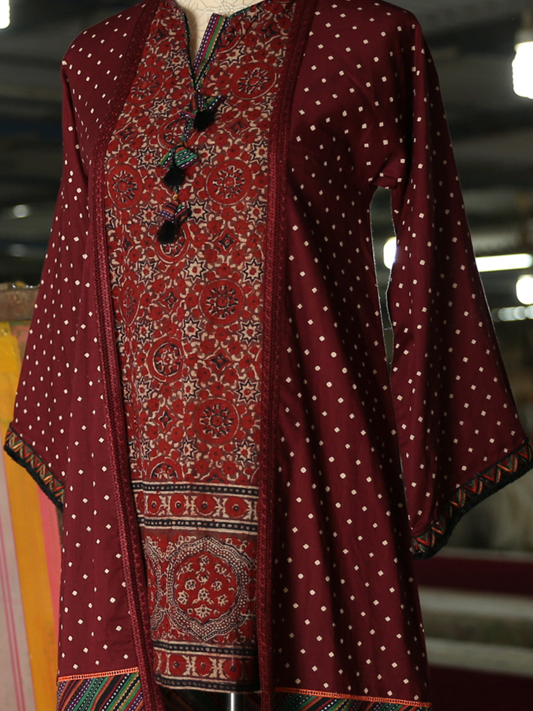 Maroon Lawn Tunic - LK-695