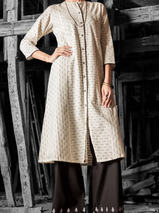 White Jacquard Tunic - LK-698