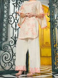 Peach Cotton/Dobby Net Tunic - AL-LK-720
