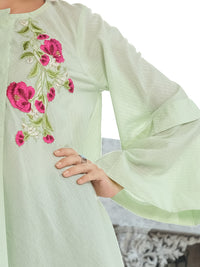 Sea Green Cotton/Dobby Net Tunic - AL-LK-723