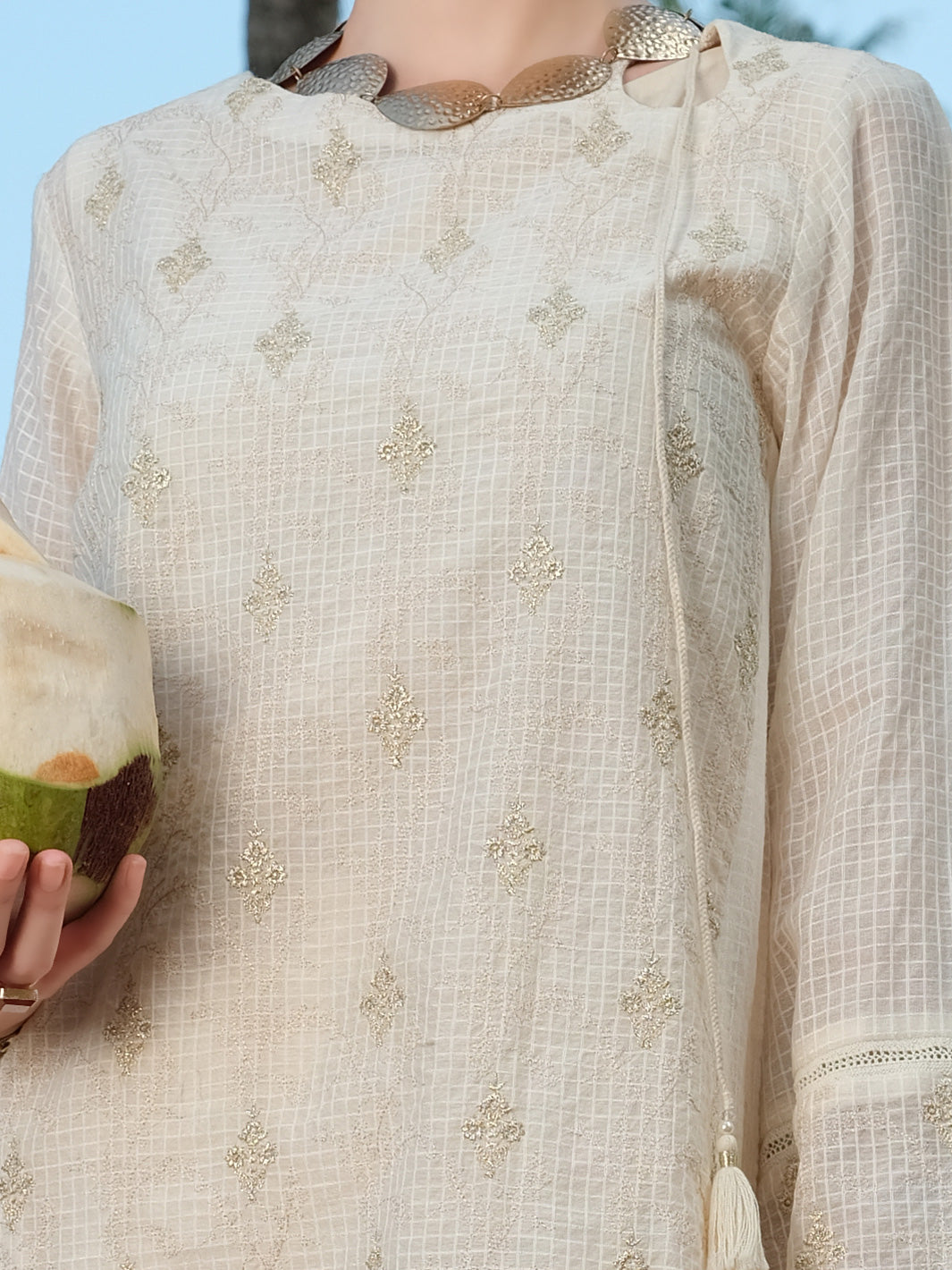 White Chicken Kari Tunic - AL-LK-725
