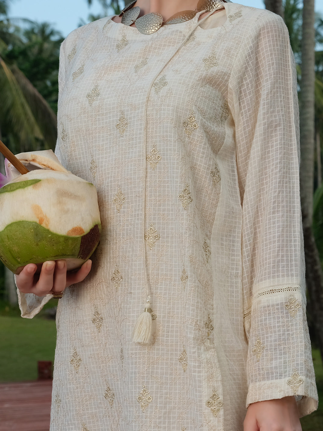 White Chicken Kari Tunic - AL-LK-725