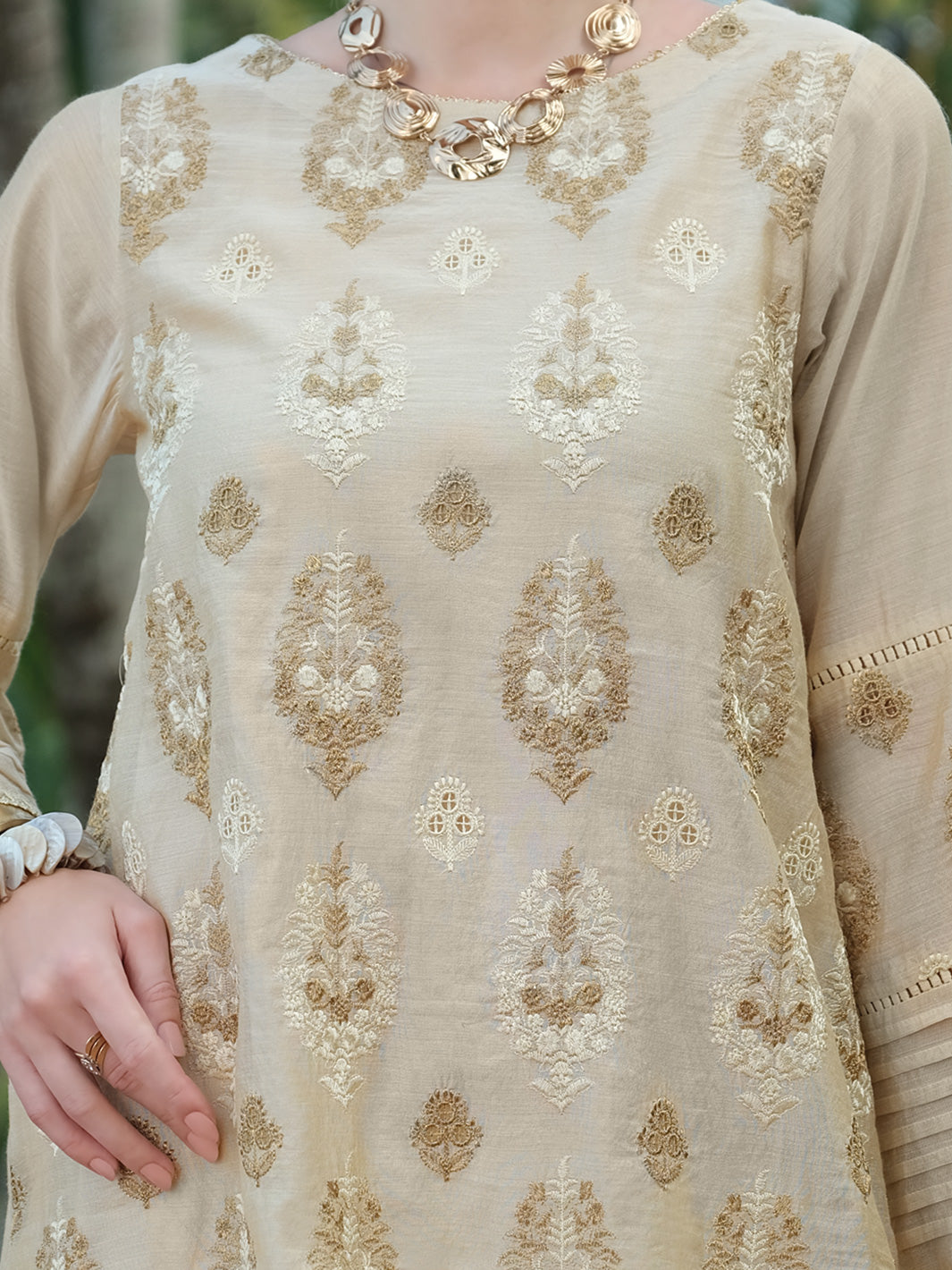 Off White Chicken Kari Tunic - AL-LK-730