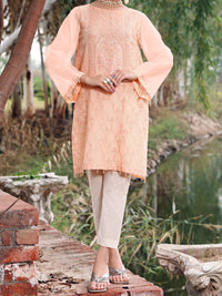 Peach Khaddi Net Tunic - AL-LK-781