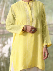 Lime Khaddi Net Tunic - AL-LK-782