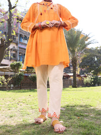 Orange Dobby Cotton Tunic - AL-LK-793